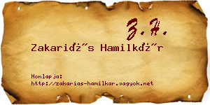 Zakariás Hamilkár névjegykártya